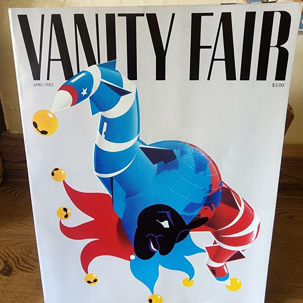 VTG Vanity Fair Magazine April 1983 Cover Illustration by Mick Haggerty No Label